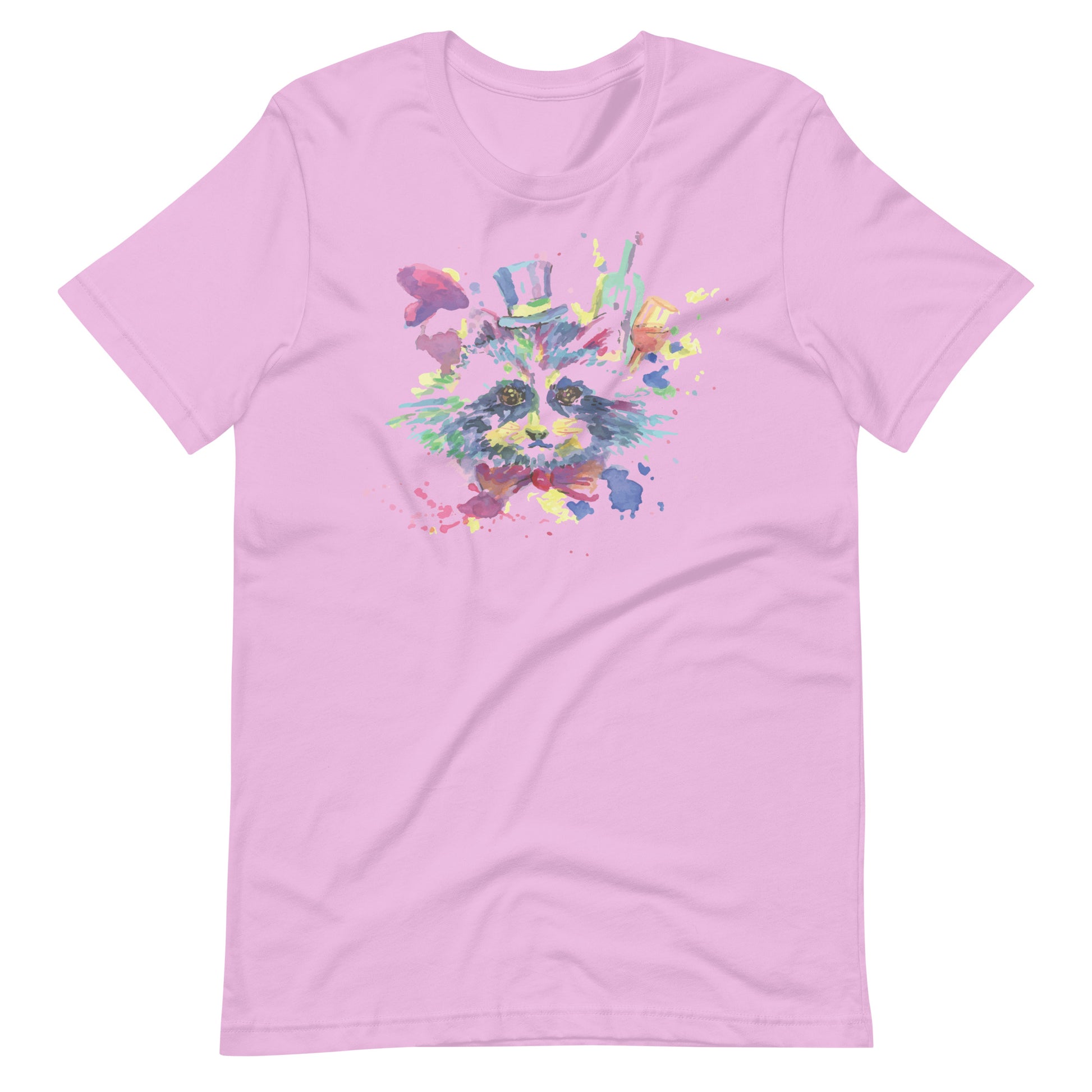 Printagon - Colorful Cat - Unisex T-shirt - Lilac / S