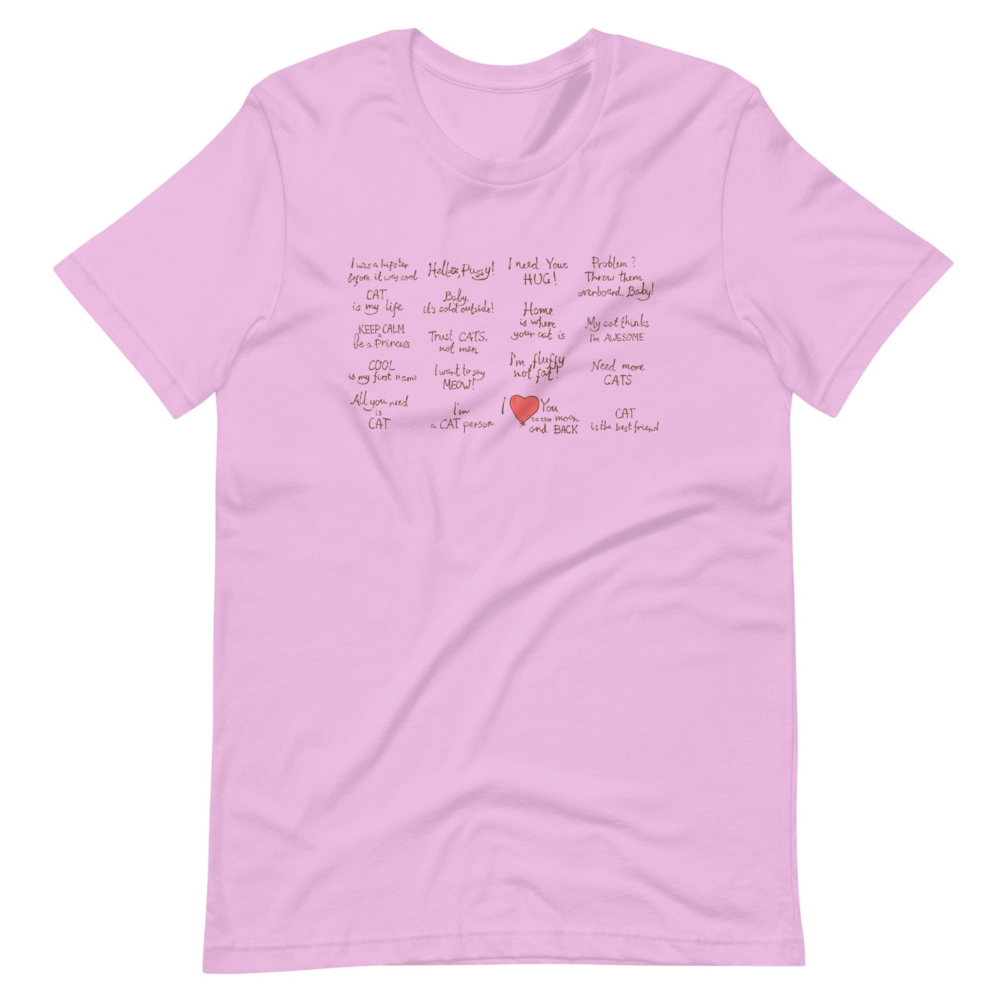 Printagon - Cat Quotes - Unisex T-shirt - Lilac / S