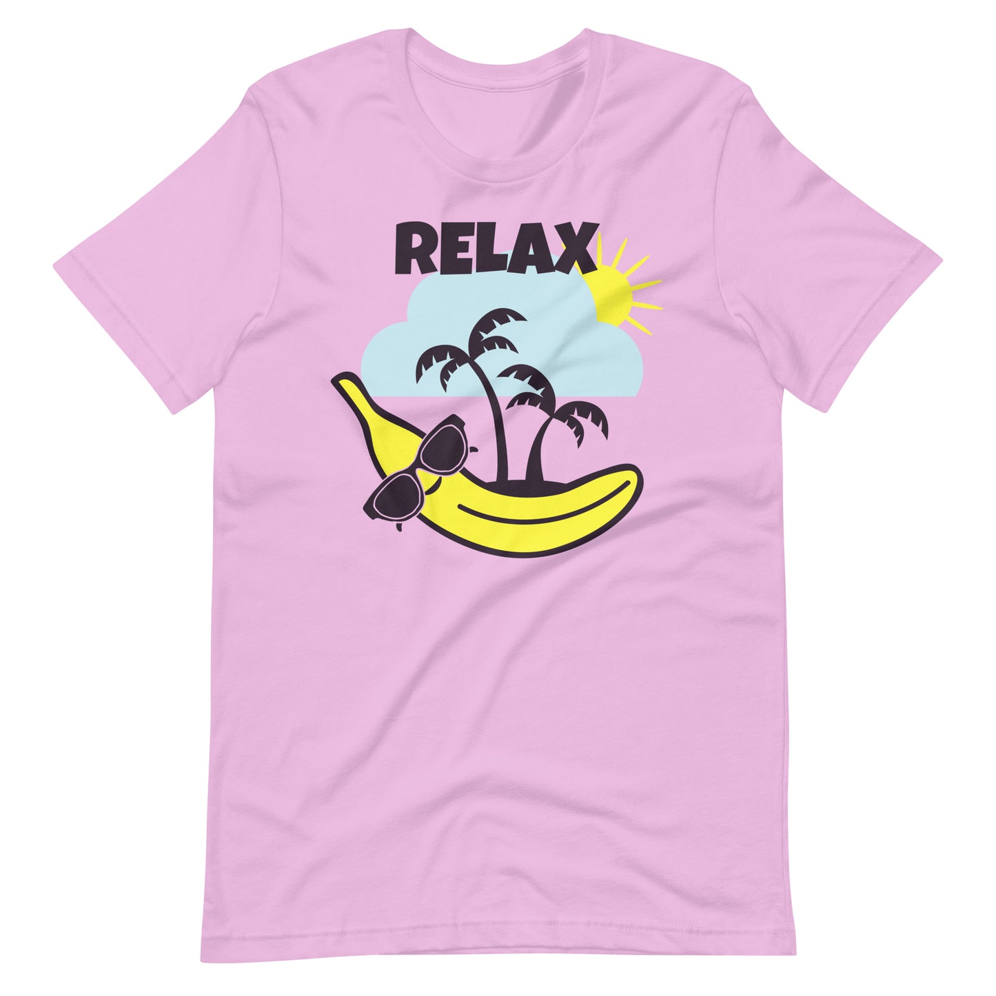 Printagon - Beach Banana Relax - Unisex T-shirt - Lilac / S