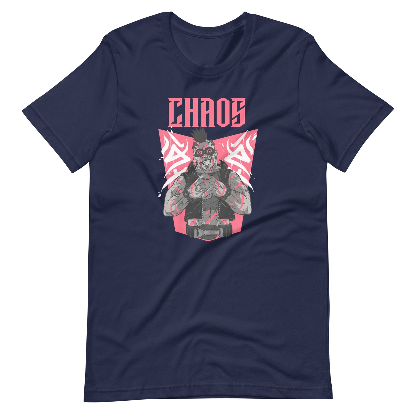 Printagon - Chaos Pink - Unisex T-shirt - Navy / XS