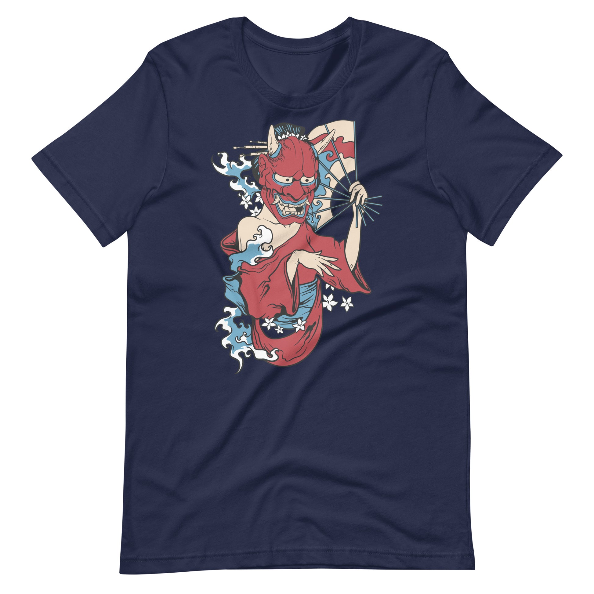 Printagon - Demon Mask Geisha - T-shirt - Navy / XS