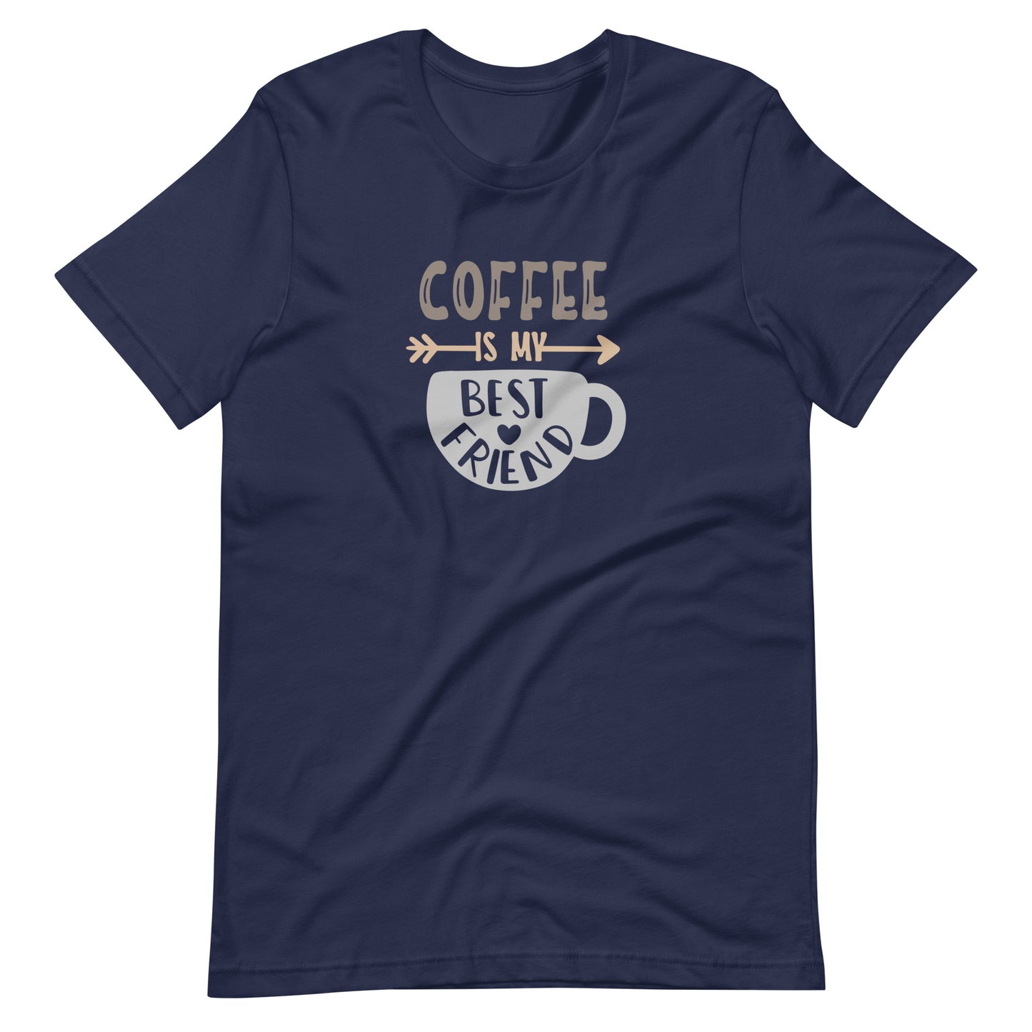 Printagon - Coffee Is My Best Friend - Unisex T-shirt - Navy / XS