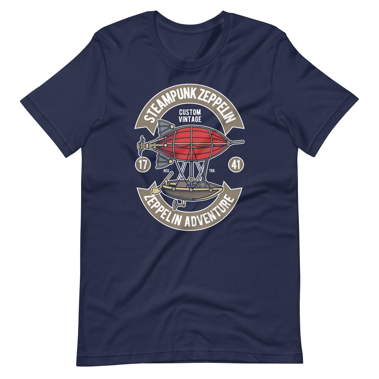 Steam Punk Zeppelin - T-shirt - Navy / XS Printagon