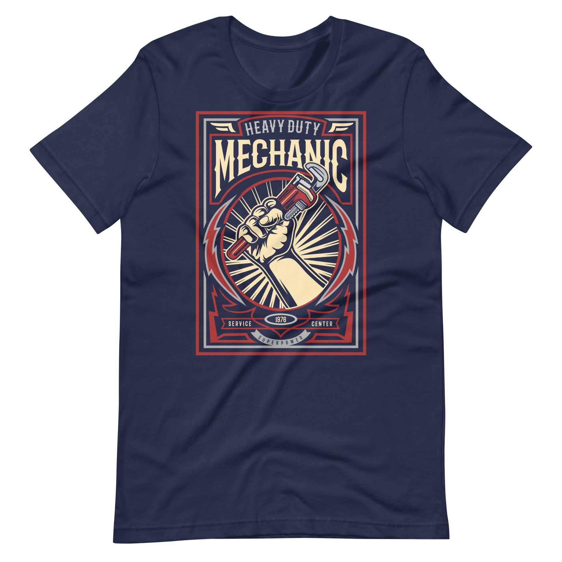 Printagon - Heavy Duty Mechanic - T-shirt - Navy / XS