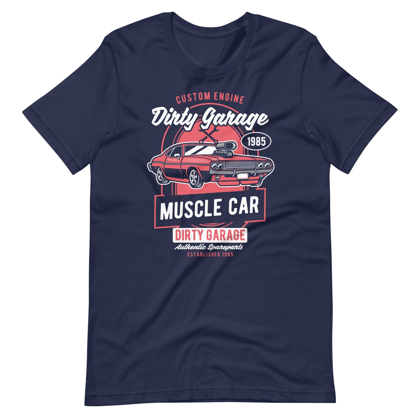 Printagon - Custom Engine Dirty Garage - T-shirt - Navy / XS