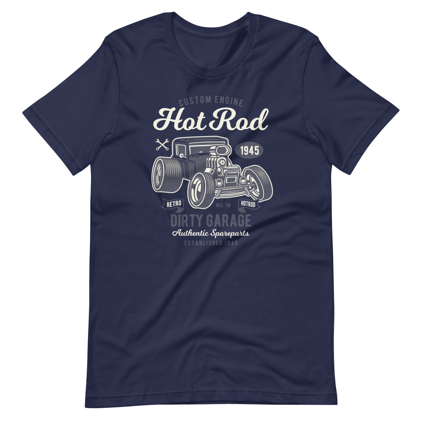 Printagon - Hot Rod Dirty Garage - T-shirt - Navy / XS