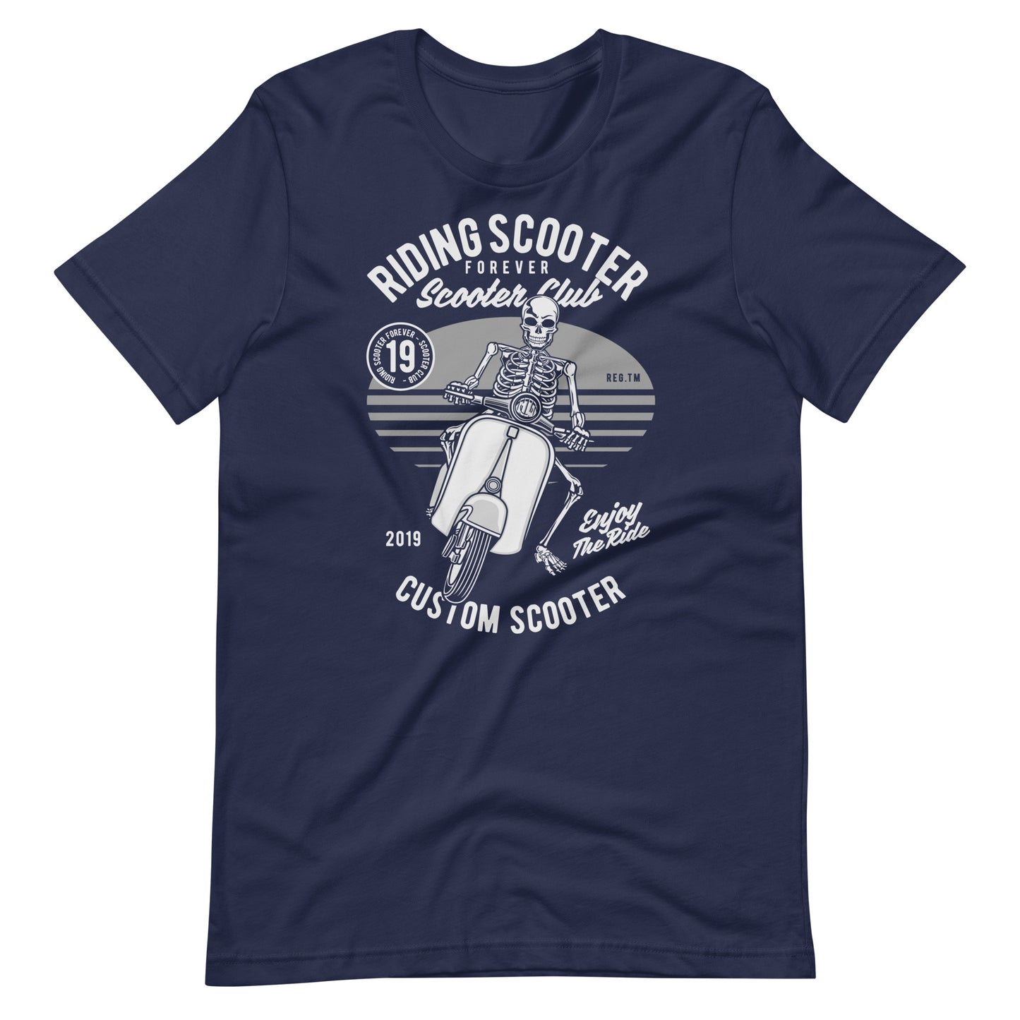 Printagon - Riding Scooter Forever - T-shirt - Navy / XS