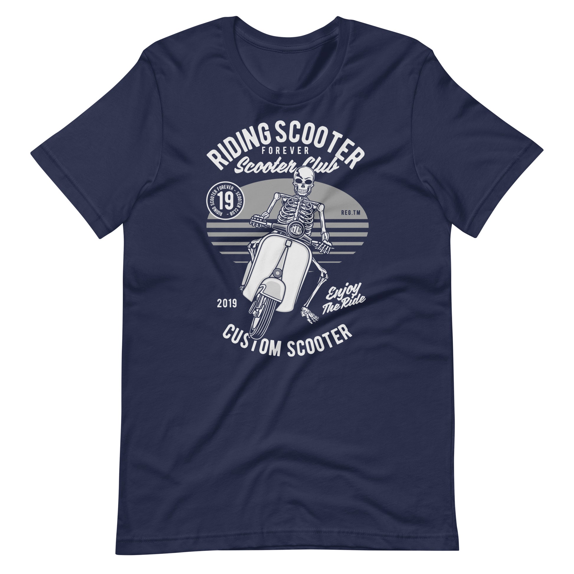 Printagon - Riding Scooter Forever - T-shirt - Navy / XS