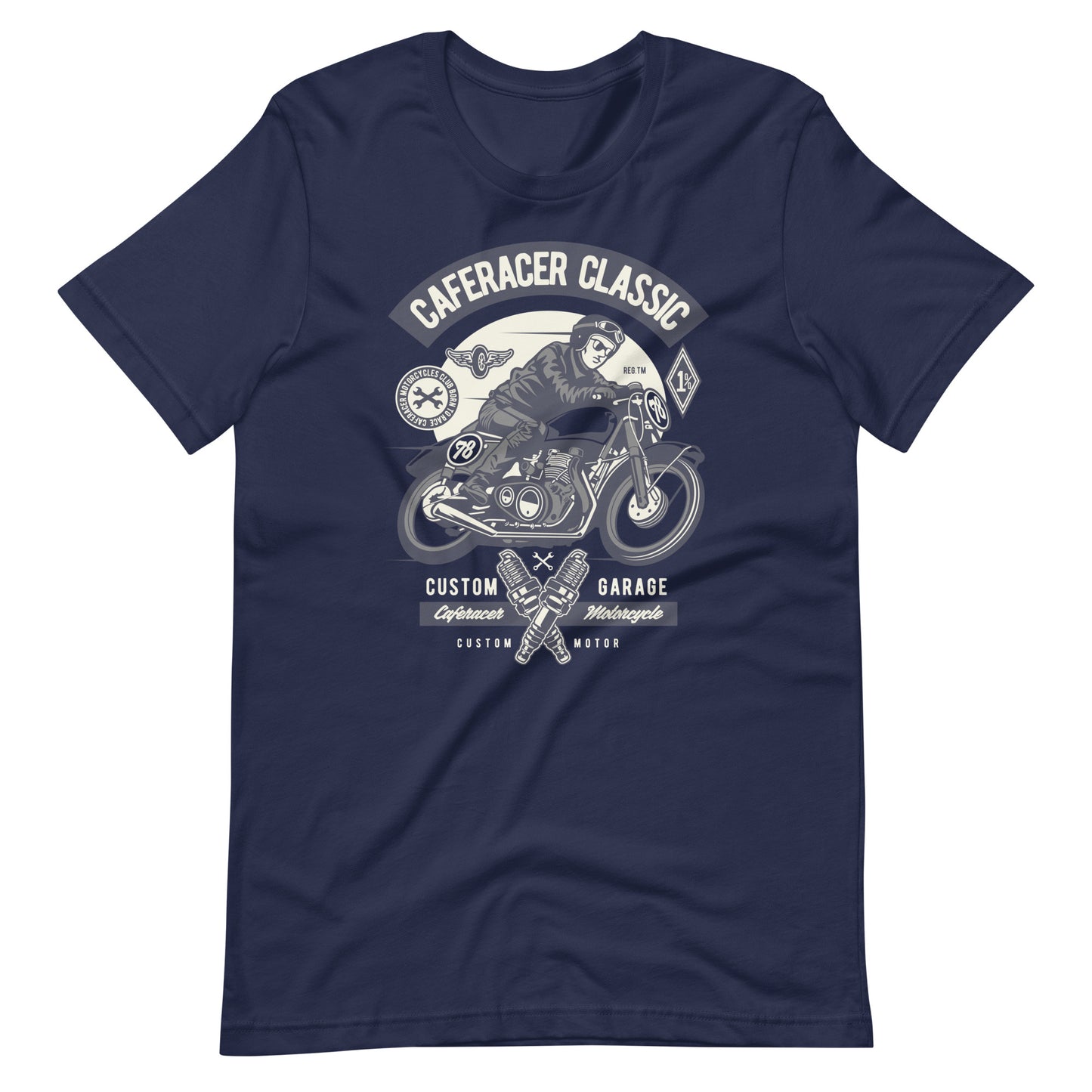 Printagon - Caferacer Classic - T-shirt - Navy / XS