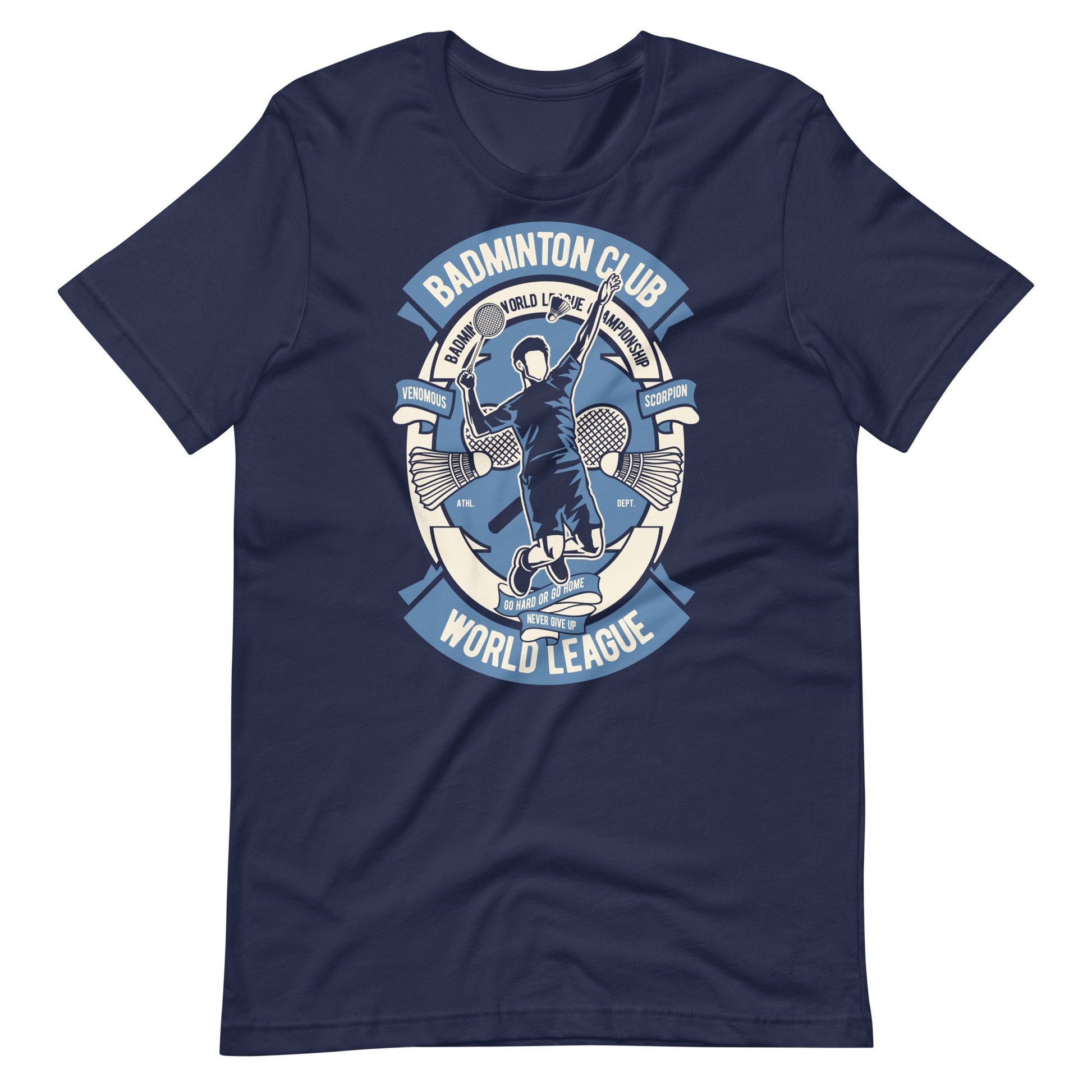 Printagon - Badminton Club - Unisex T-shirt - Navy / XS