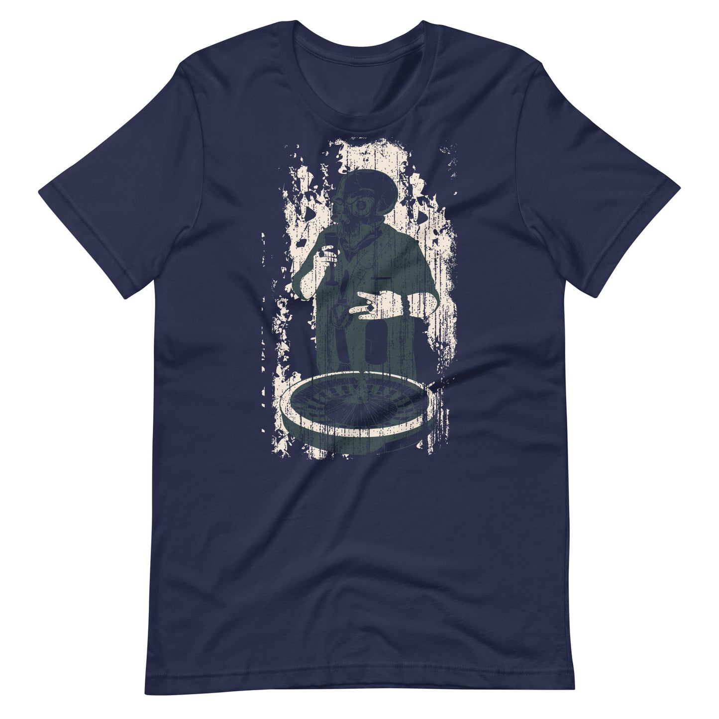 Printagon - Drinking Skull - T-shirt - Navy / XS