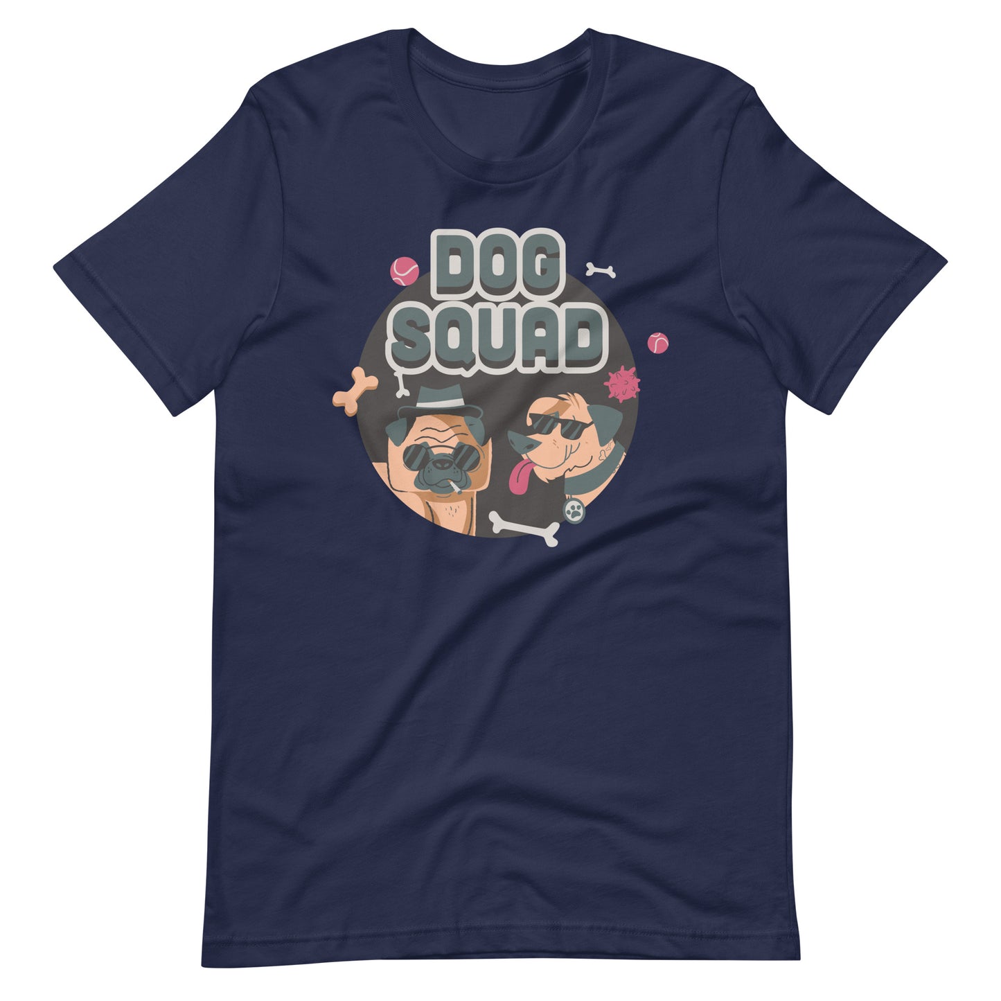 Printagon - Dog Squad - Unisex T-shirt - Navy / XS