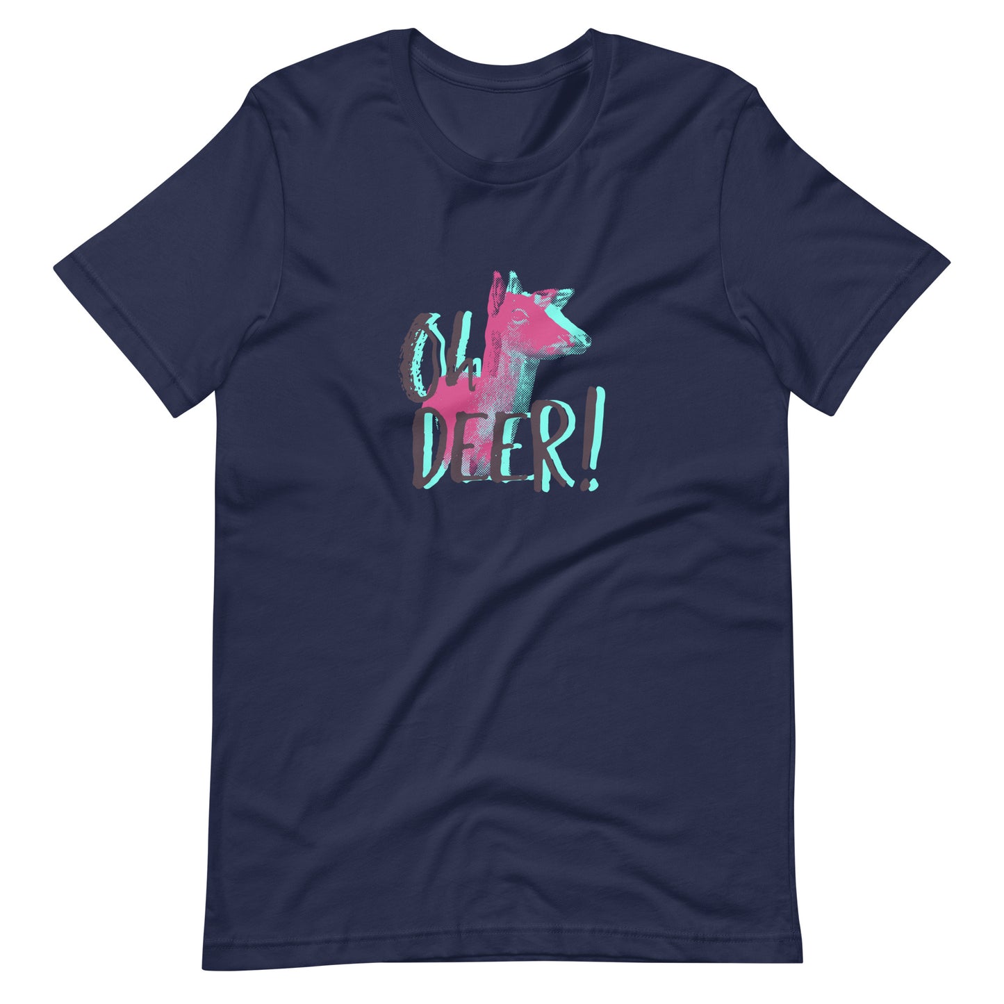 Printagon - Oh Deer - Unisex T-shirt - Navy / XS