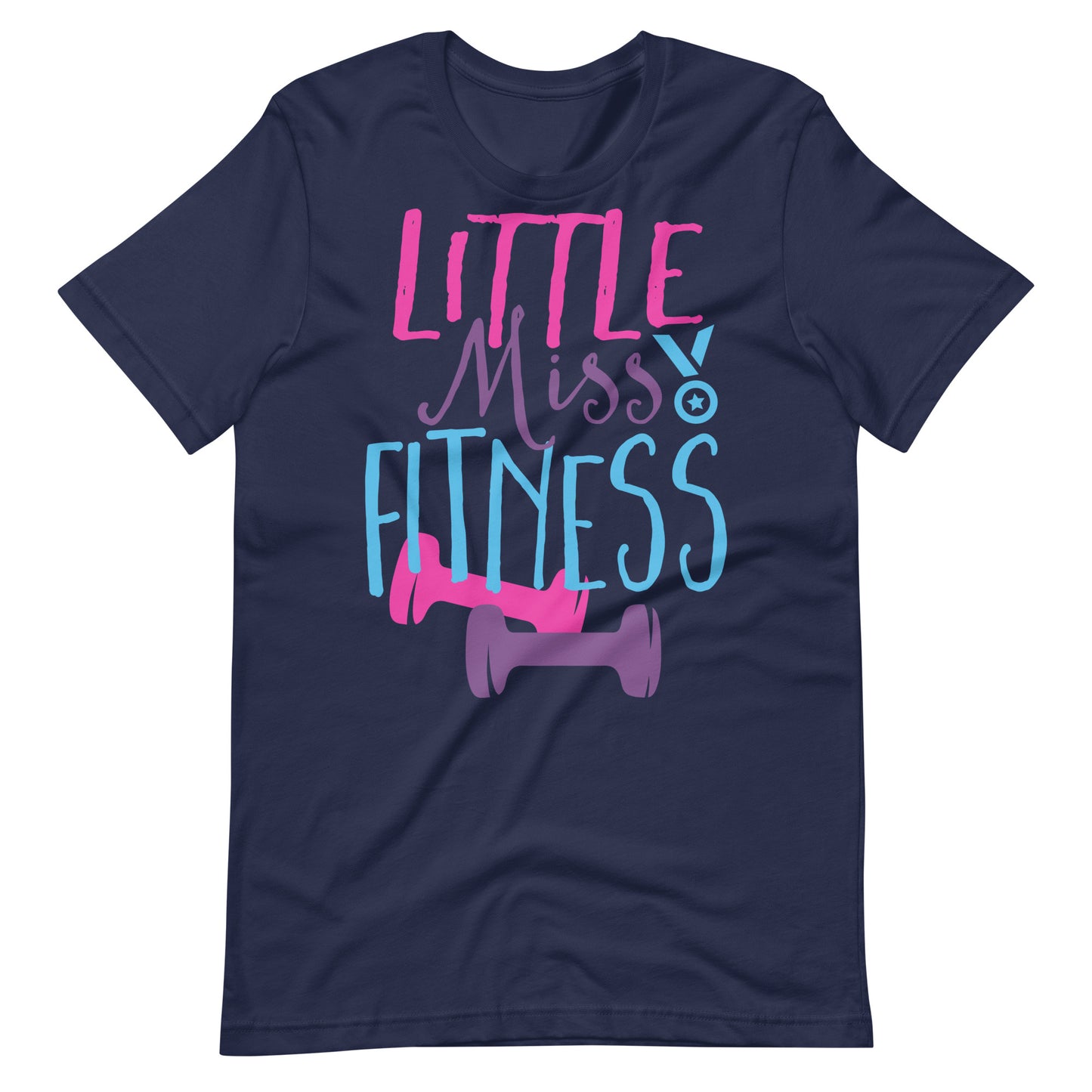 Printagon - Little Miss Fitness - T-shirt - Navy / XS