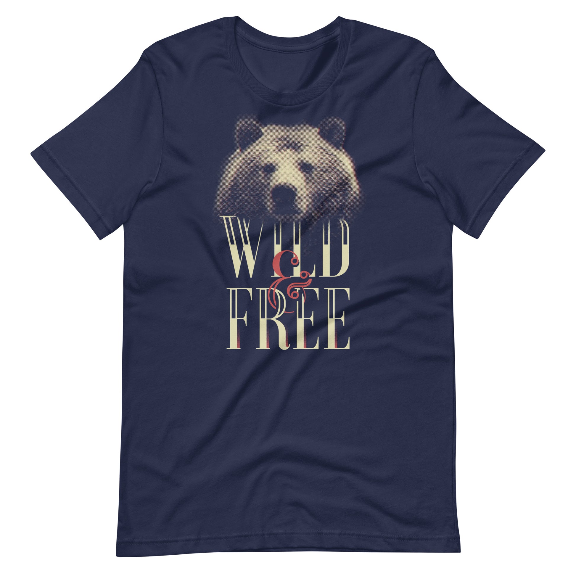 Printagon - Wild and Free - Unisex T-shirt - Navy / XS