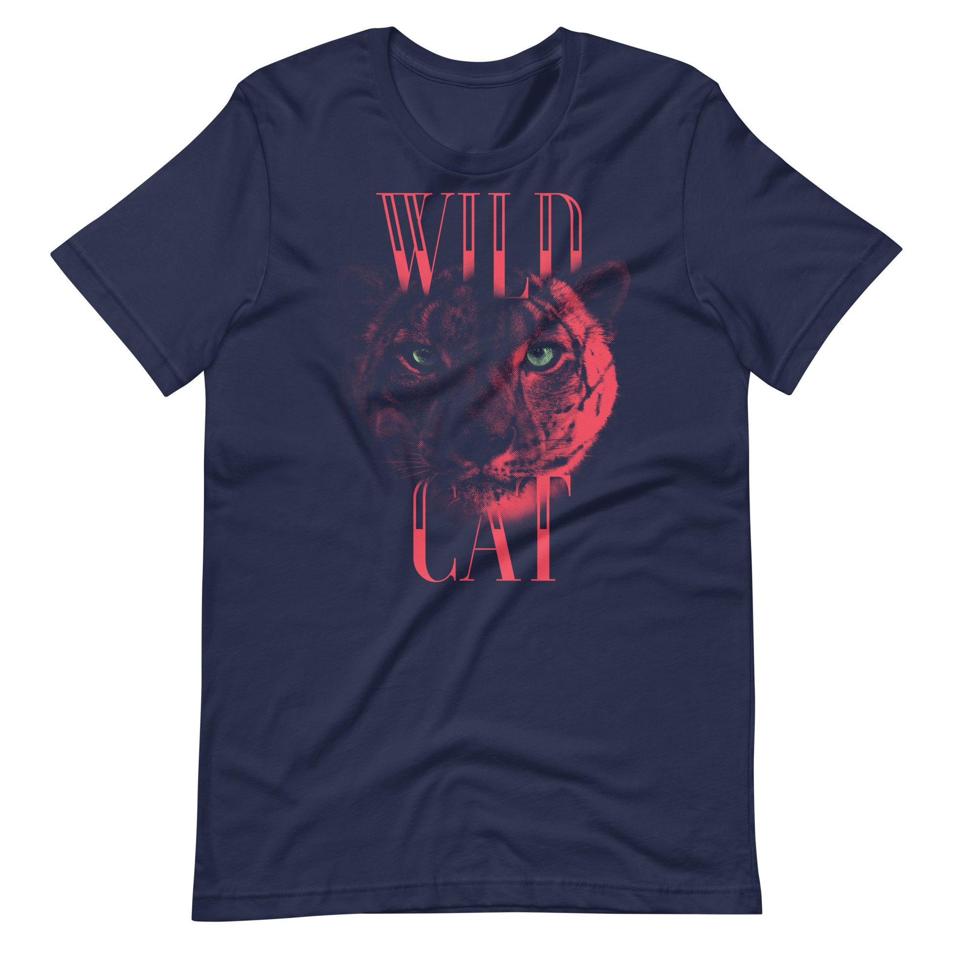 Printagon - Wild Cat - Unisex T-shirt - Navy / XS