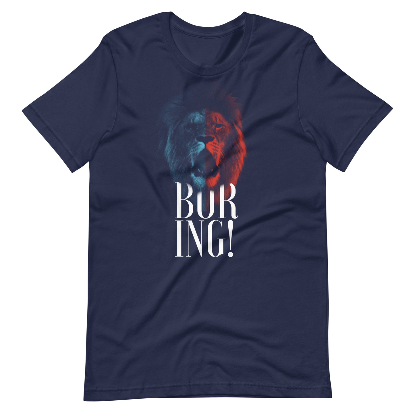 Printagon - Boring Tiger - Unisex T-shirt - Navy / XS