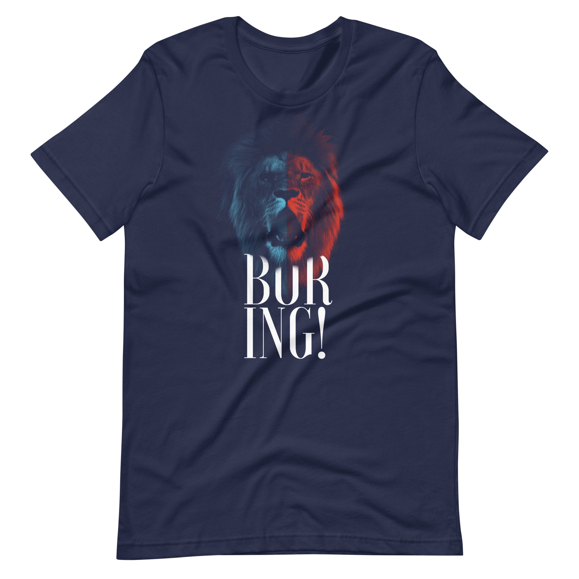 Printagon - Boring Tiger - Unisex T-shirt - Navy / XS