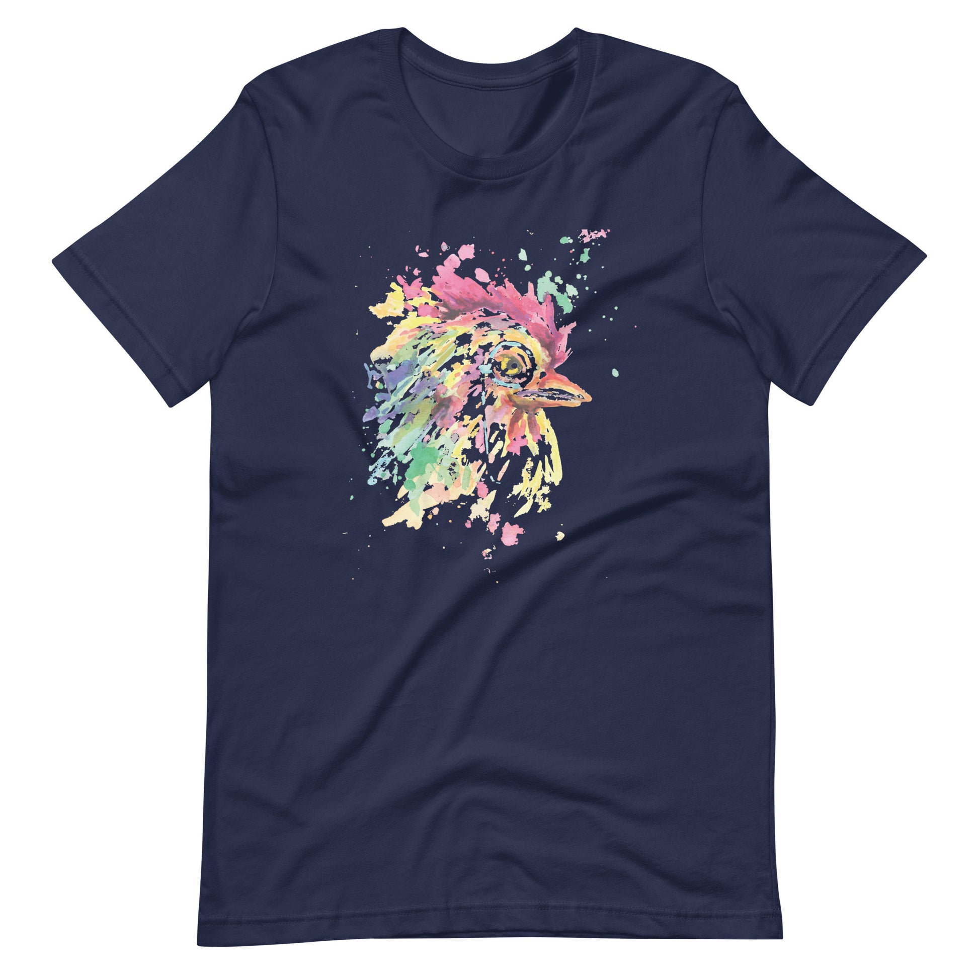 Printagon - Colorful Chicken - T-shirt - Navy / XS