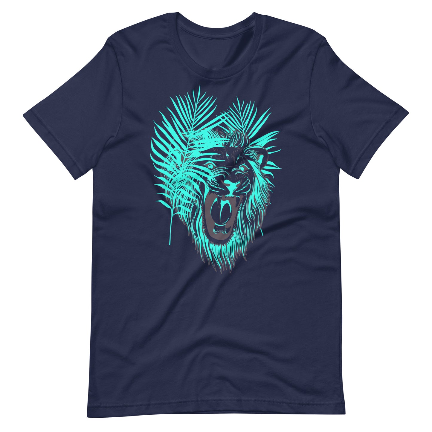 Printagon - Lion Leaves - T-shirt - Navy / XS