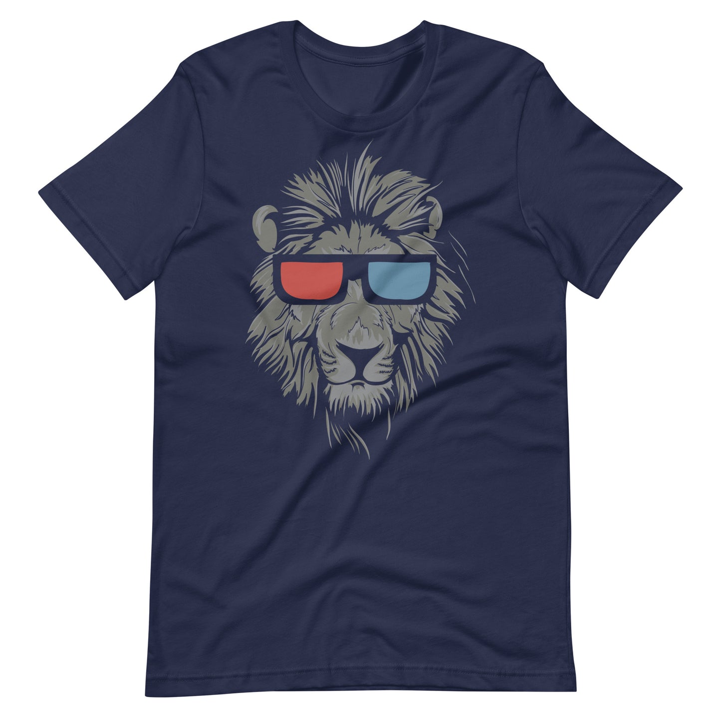 Printagon - Red and Blue Shades Tiger - Unisex T-shirt - Navy / XS