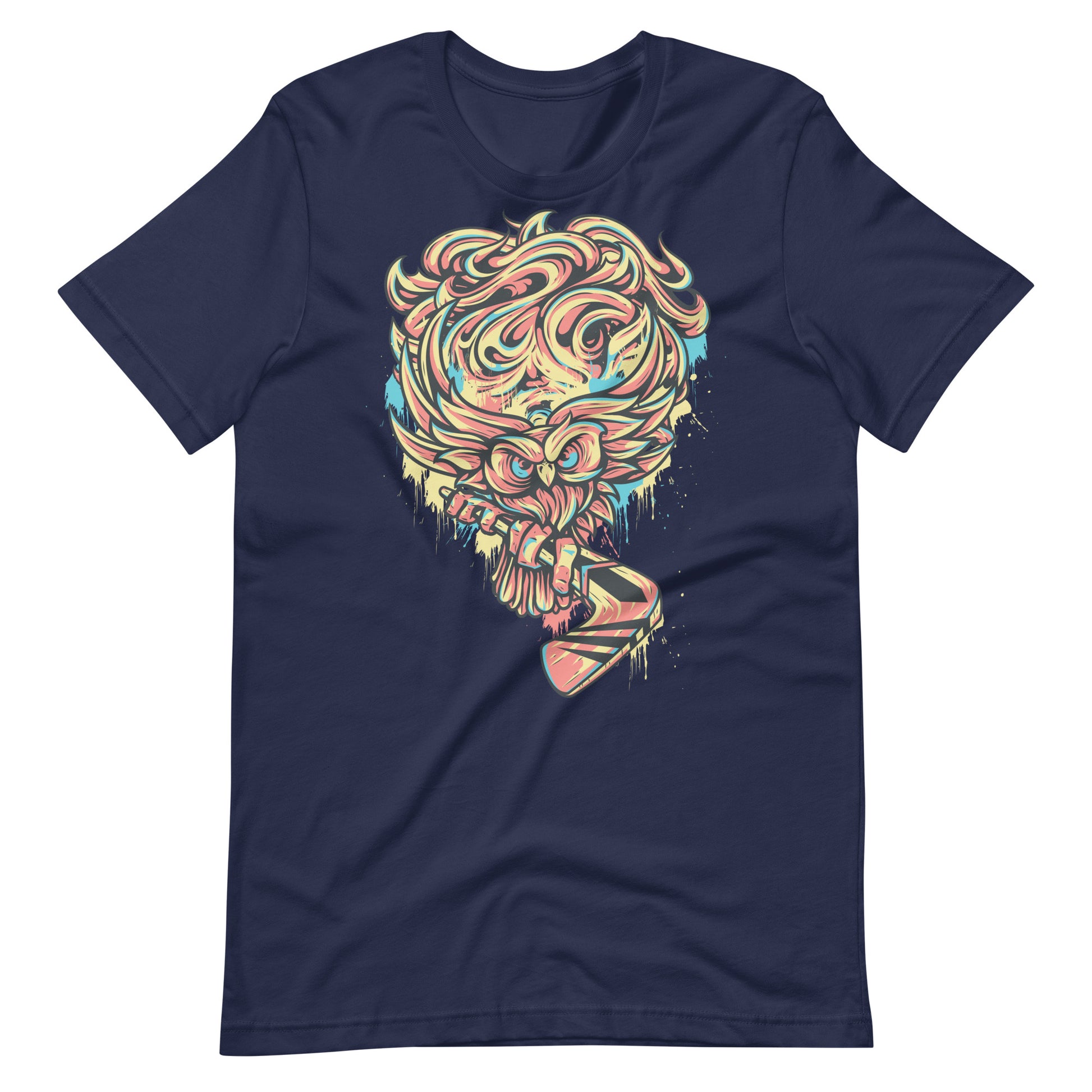 Printagon - Owl - Unisex T-shirt - Navy / XS