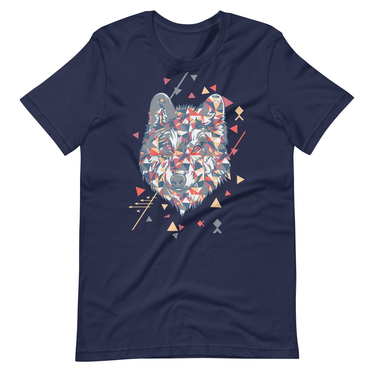 Printagon - Wolf 003 - Unisex T-shirt - Navy / XS