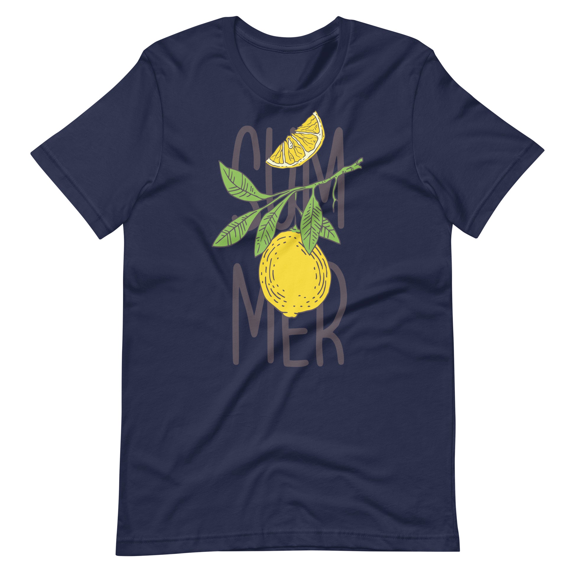 Printagon - Summer Lemon - Unisex T-shirt - Navy / XS