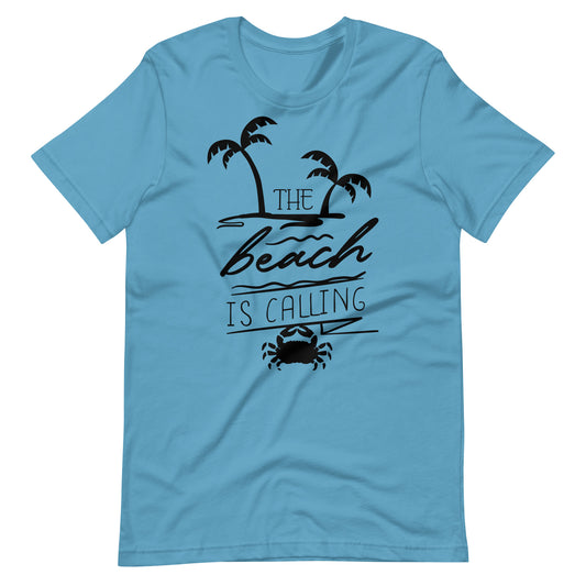 The Beach Is Calling 002 - Unisex T-shirt - Ocean Blue / S Printagon