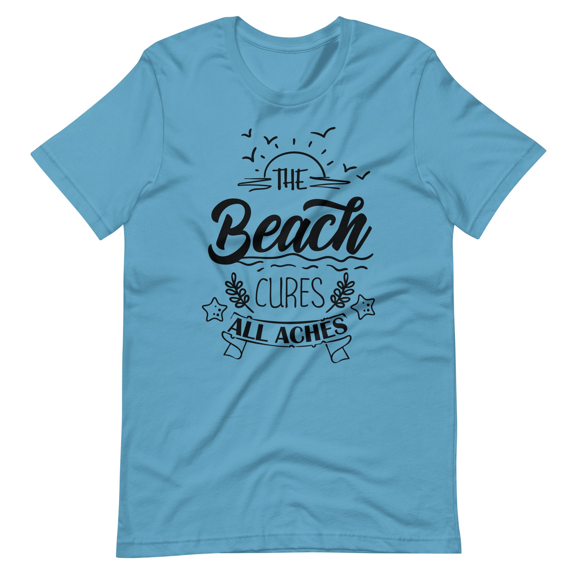 Printagon - Beach Cure All Aches - Unisex T-shirt - Ocean Blue / S