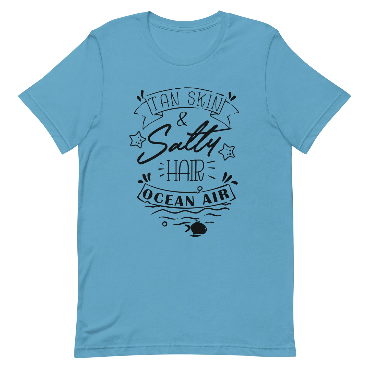 Tan Skin & Salty Hair Ocean Air - Unisex T-shirt - Ocean Blue / S Printagon