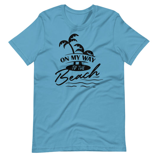 On My Way To The Beach - Unisex T-shirt - Ocean Blue / S Printagon