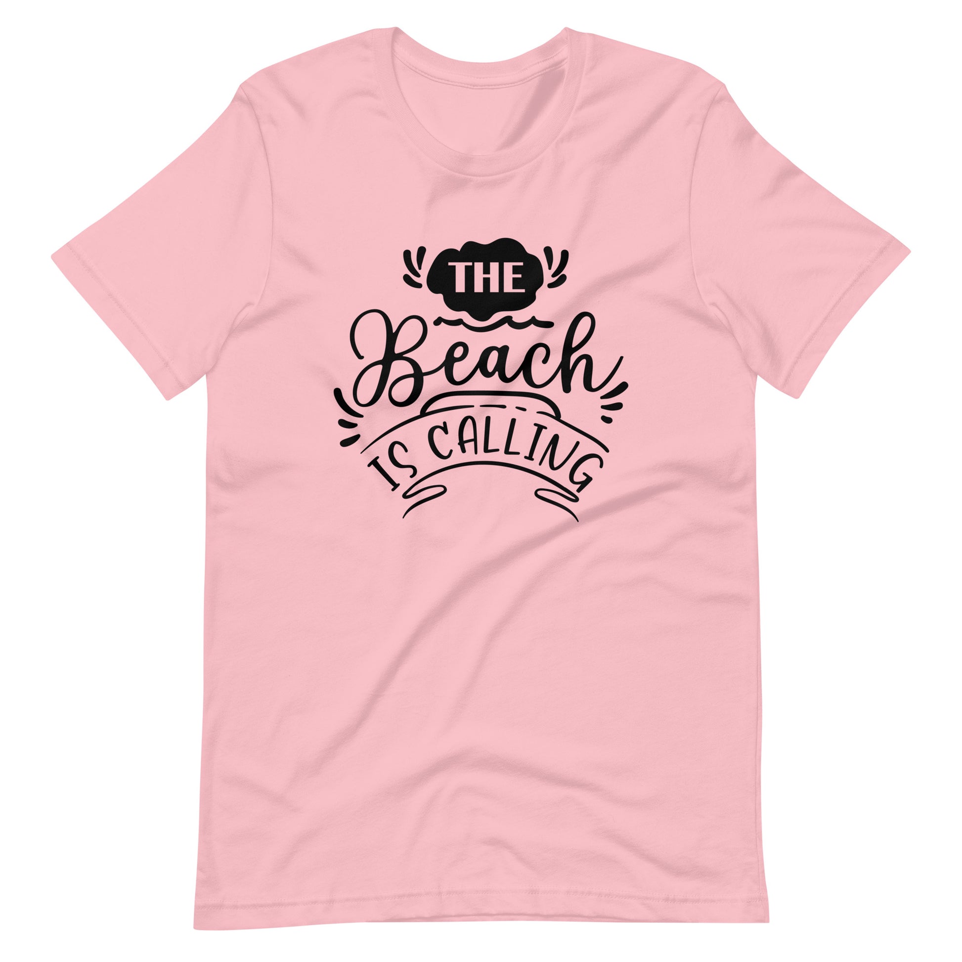 The Beach Is Calling - Unisex T-shirt - Pink / S Printagon