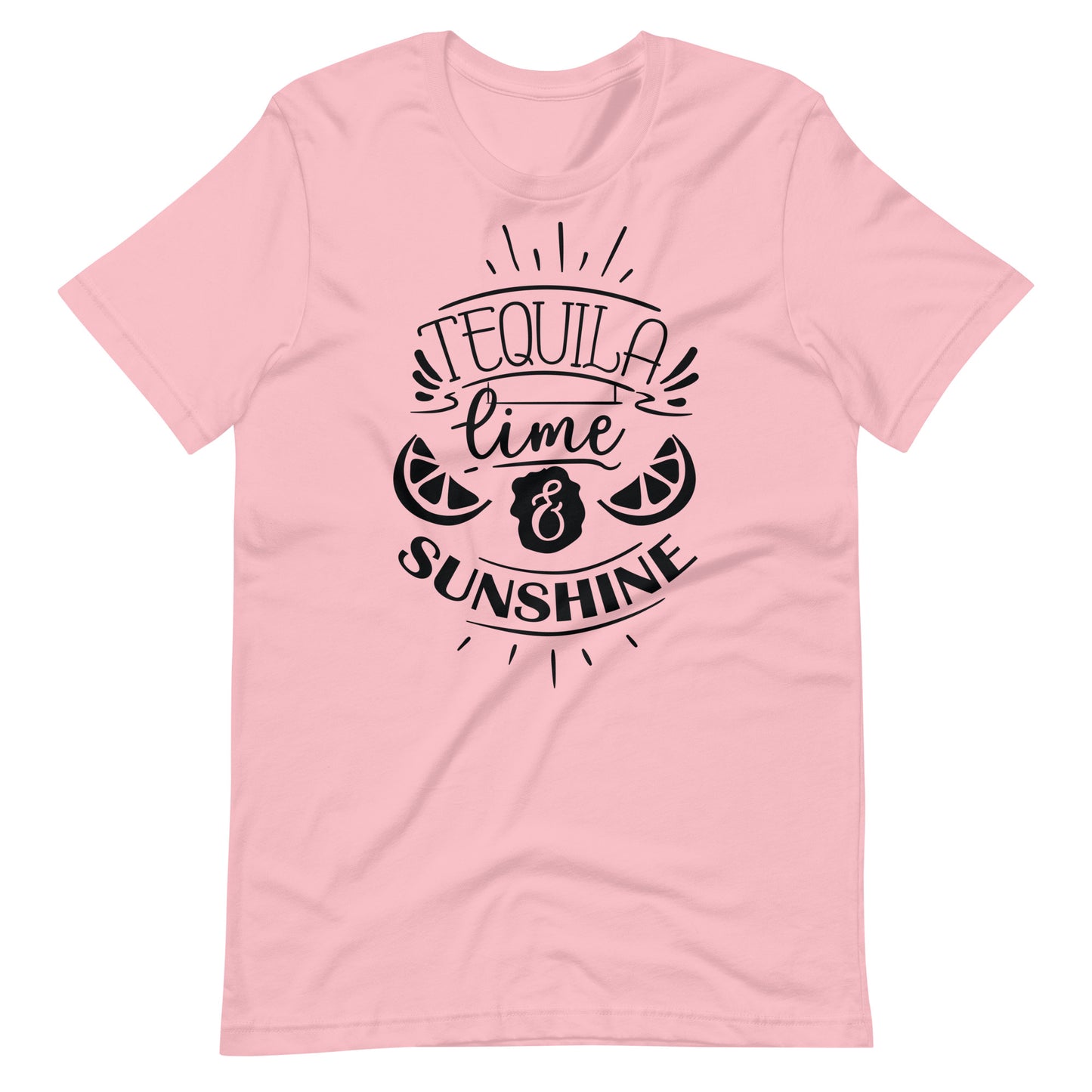 Tequila Time & Sunshine - Unisex T-shirt - Pink / S Printagon