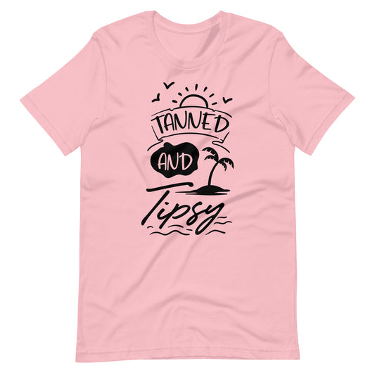 Tanned And Tipsy - Unisex T-shirt - Pink / S Printagon