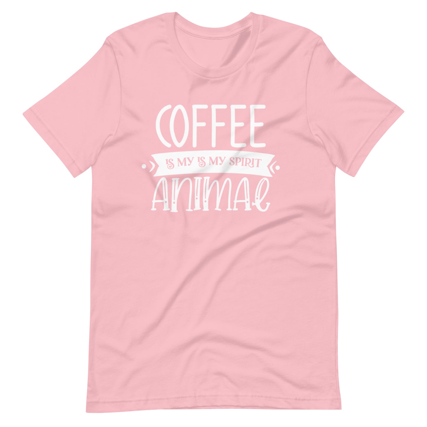 Printagon - Coffee is my Spirit Animal - White - Unisex t-shirt - Pink / S