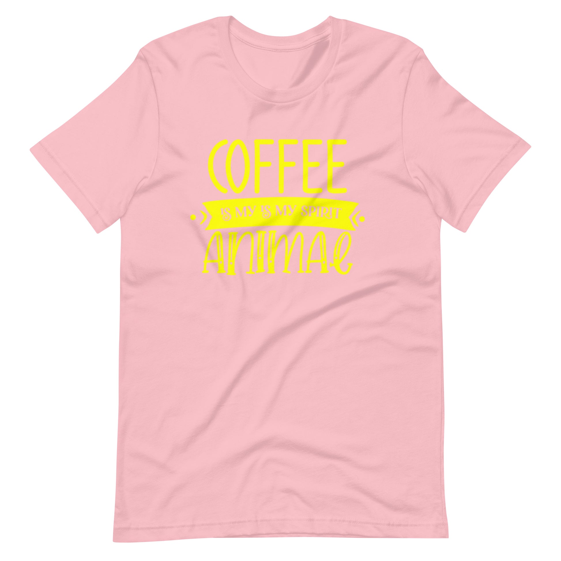 Printagon - Coffee is my Spirit Animal - Yellow - Unisex-T-shirt - Pink / S