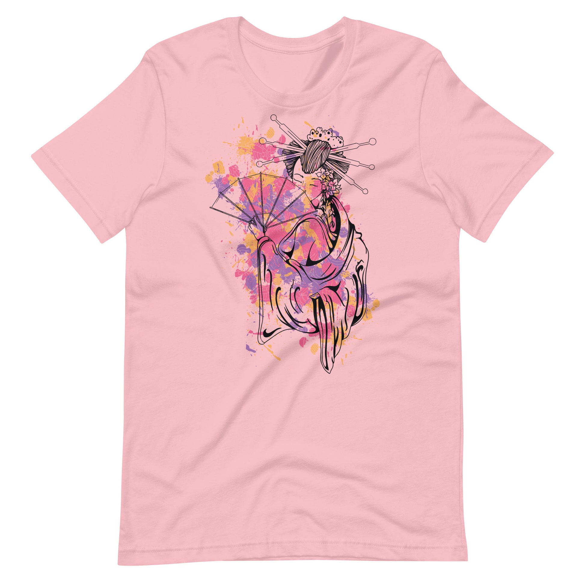 Swest Lady With Fan - Unisex T-shirt - Pink / S Printagon