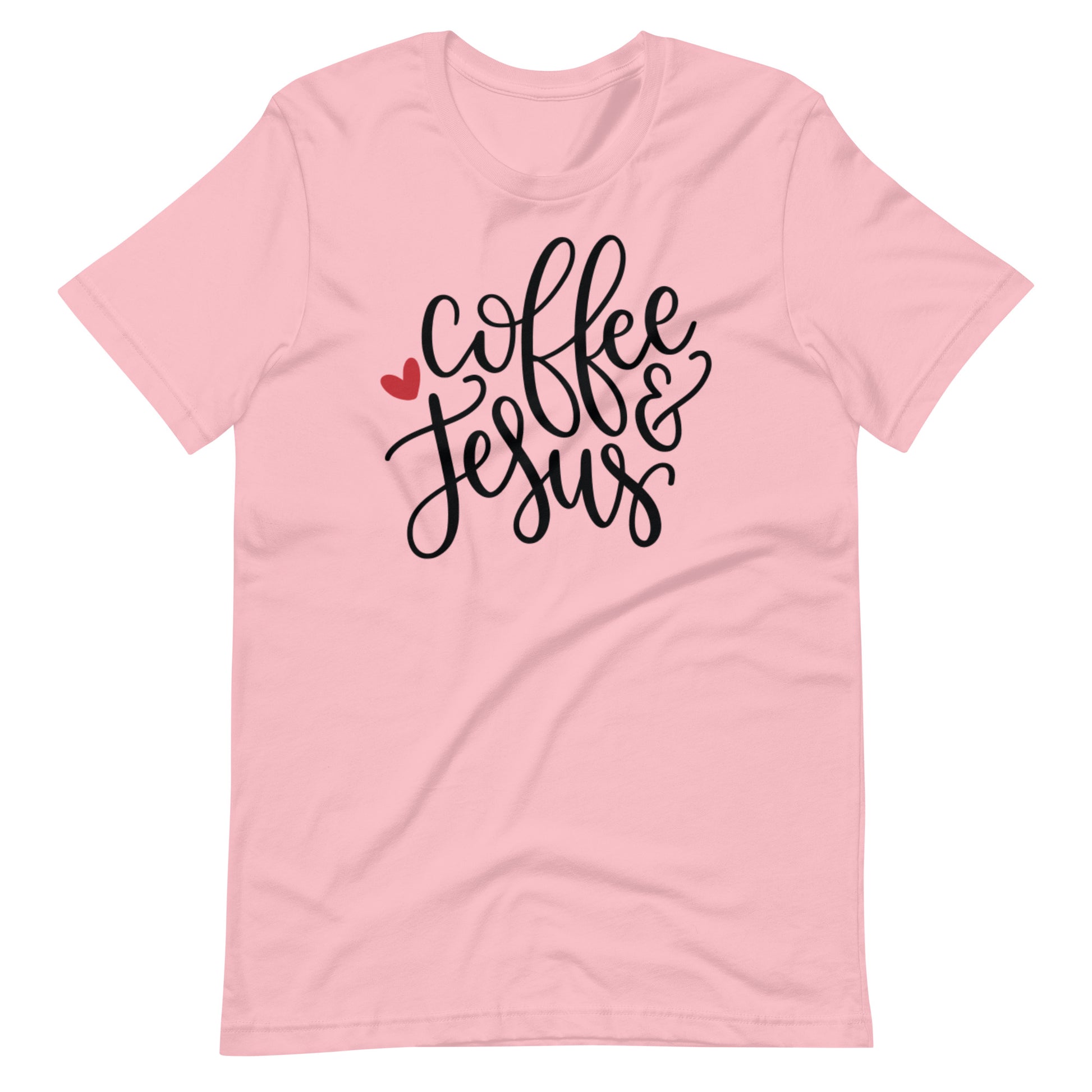 Printagon - Coffee & Jesus - Unisex T-shirt - Pink / S