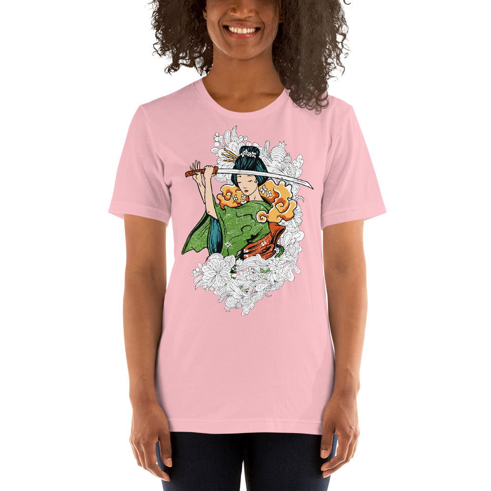 Printagon - Geisha With Sword 002 - T-shirt -