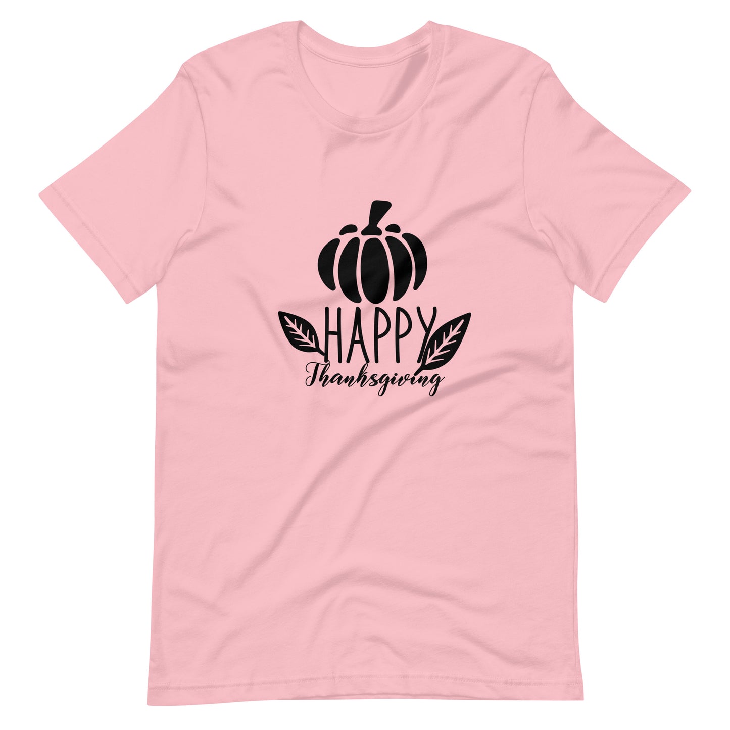 Printagon - Happy Thanks Giving 001 - Unisex T-shirt - Pink / S