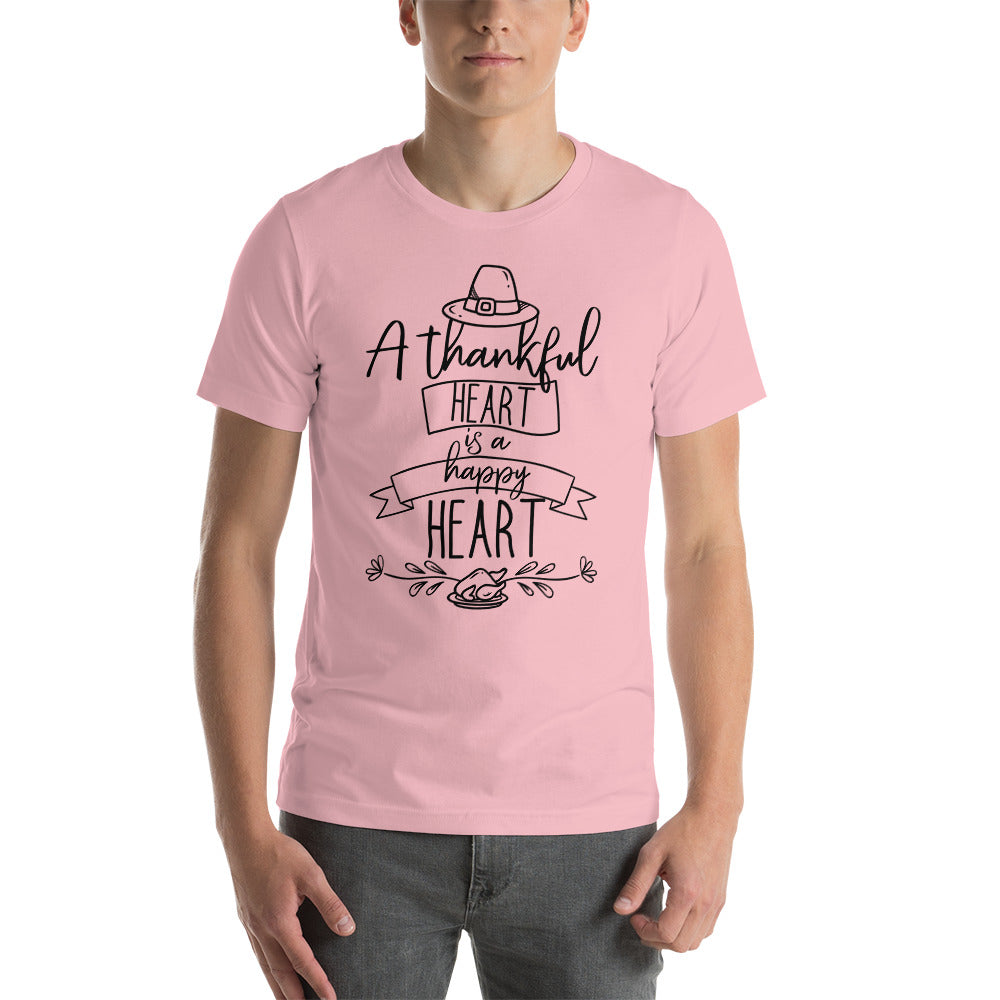 Printagon - A Thankful Heart is A Happy Heart - Unisex T-shirt -