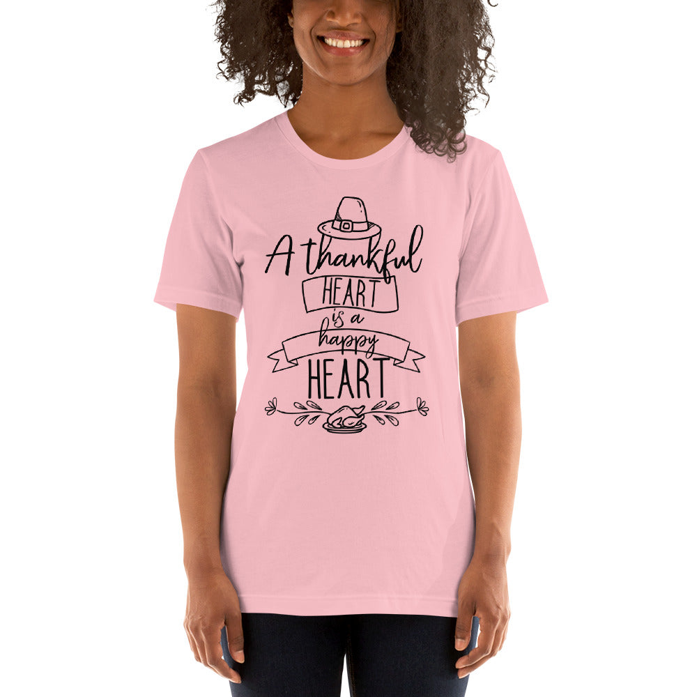 Printagon - A Thankful Heart is A Happy Heart - Unisex T-shirt -