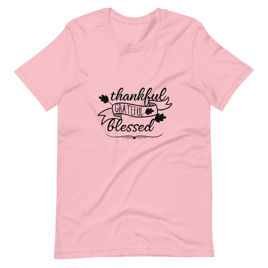 Thankful grateful blessed 003 - Unisex T-shirt - Pink / S Printagon