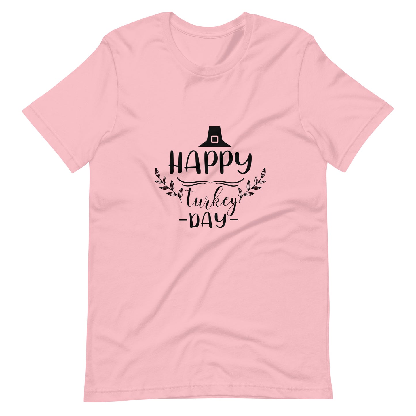 Printagon - Happy Turkey Day - Unisex T-shirt - Pink / S