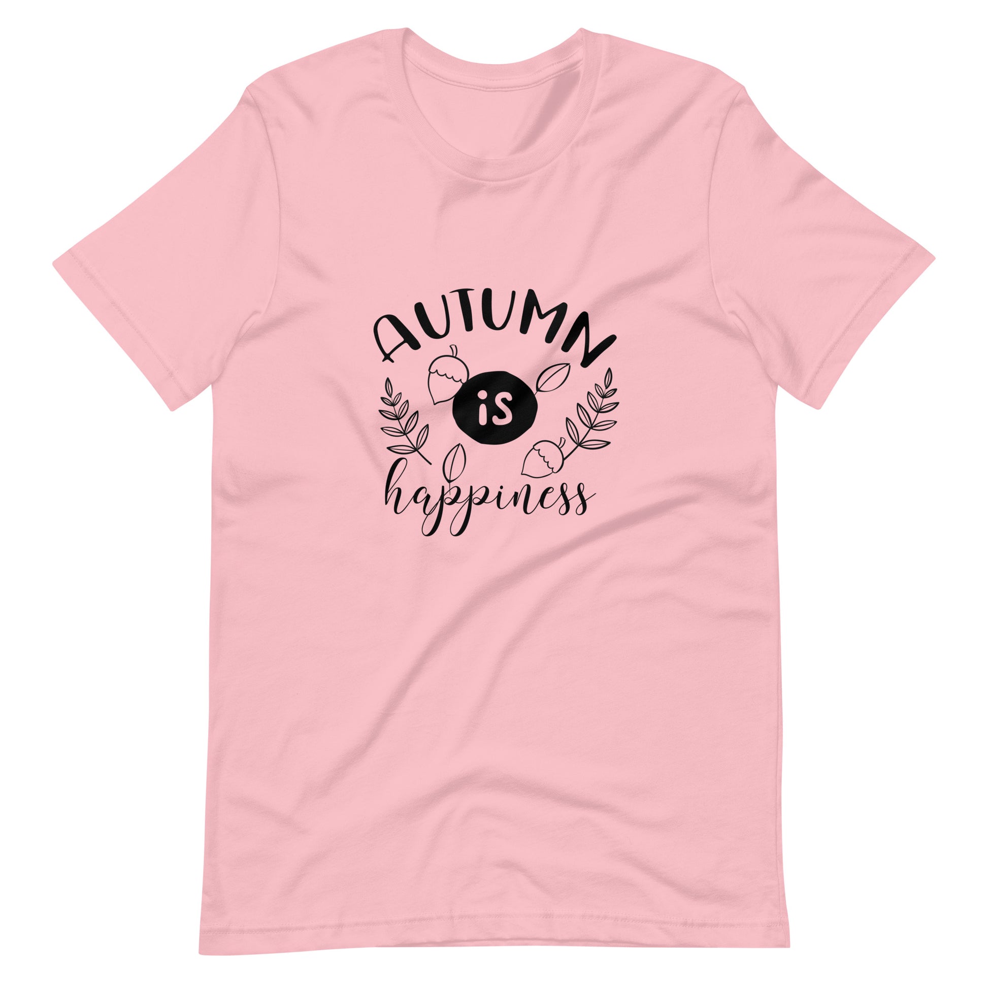 Printagon - Autumn Is Happiness 002 - Unisex T-shirt - Pink / S