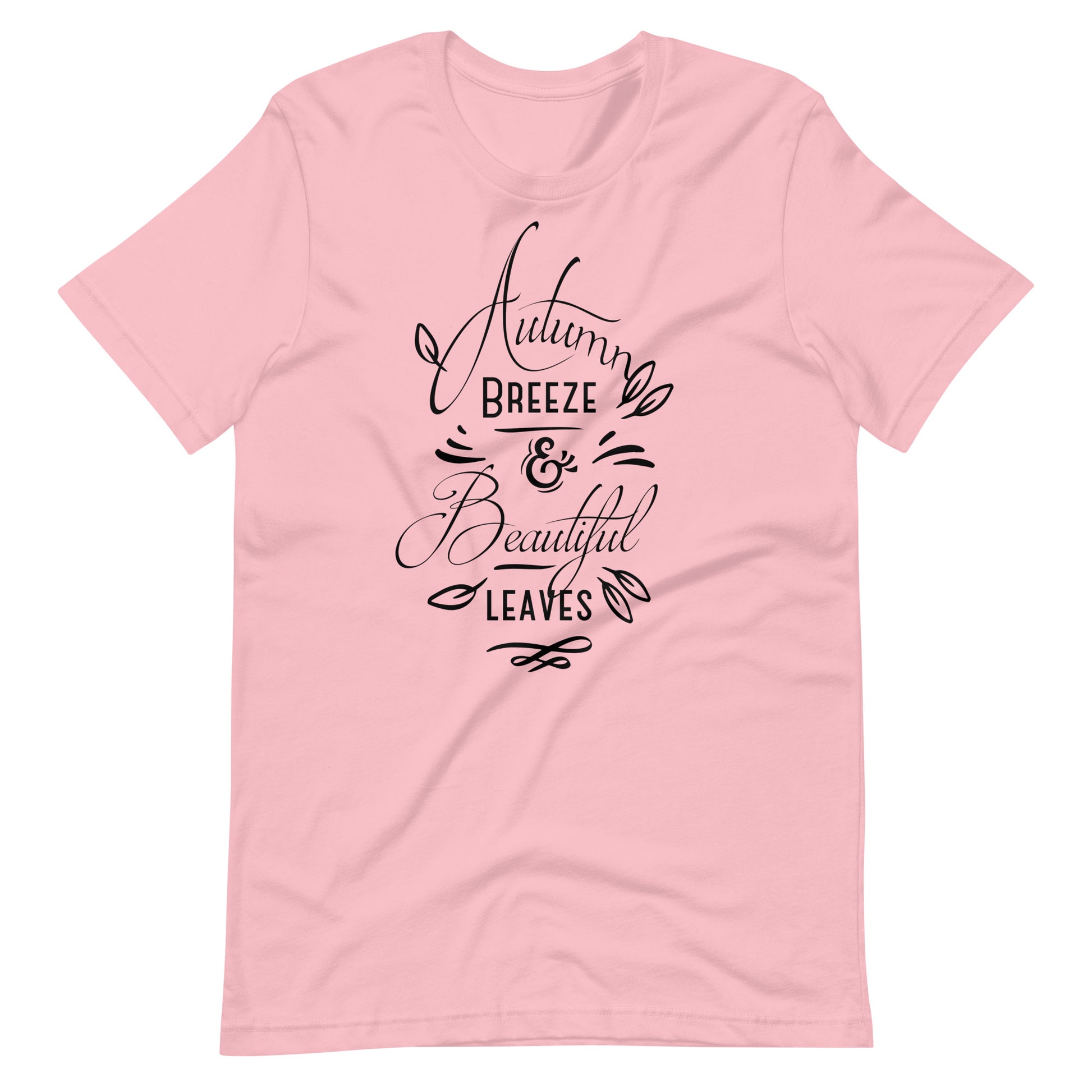 Printagon - Autumn Breeze & Beautiful Leaves - Unisex T-shirt - Pink / S