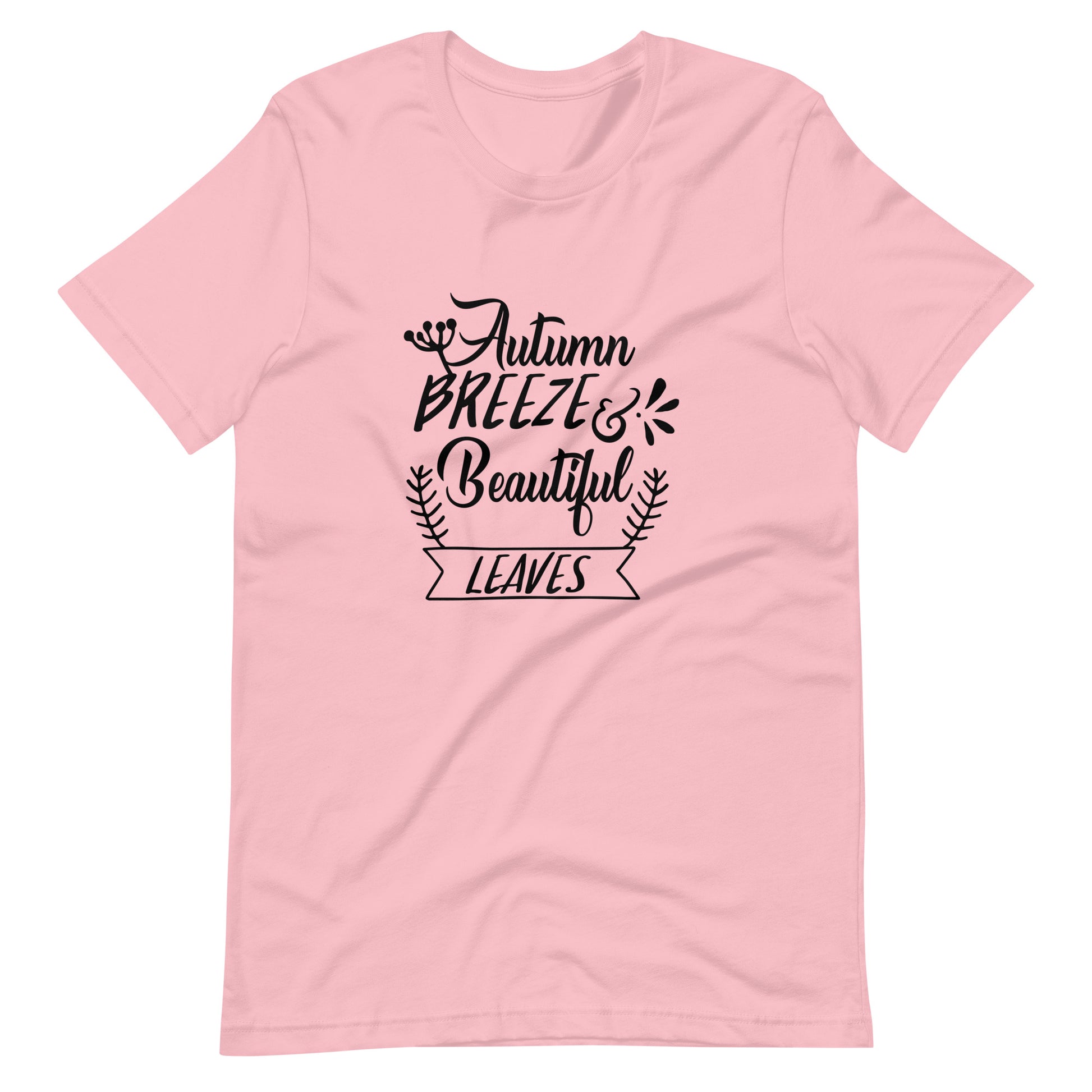 Printagon - Autumn Breeze And Beautiful Leaves 002 - Unisex T-shirt - Pink / S