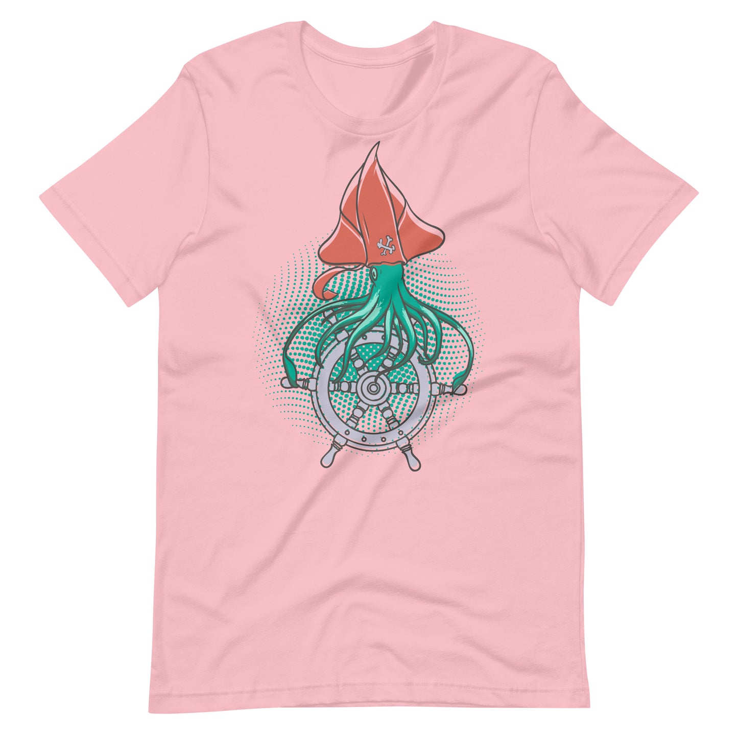 Printagon - Squid Pirate - Unisex T-shirt - Pink / S