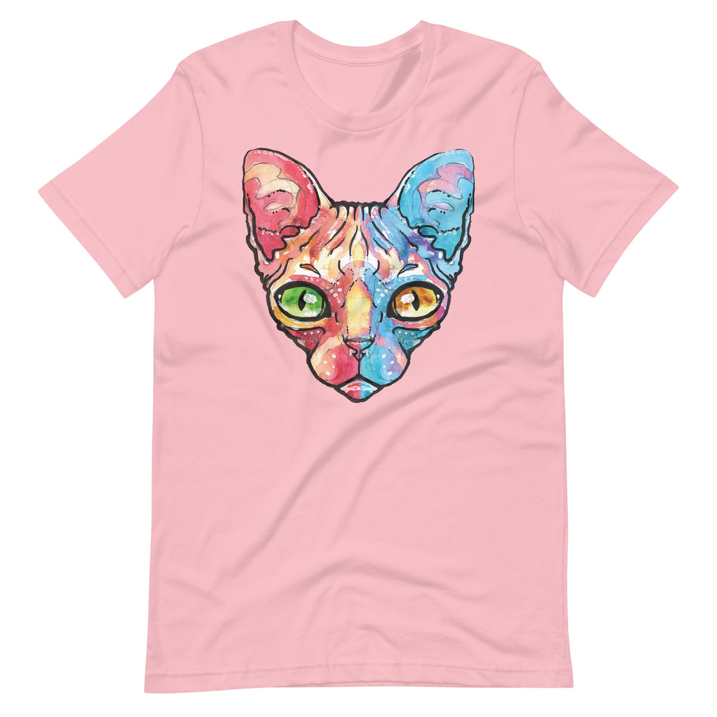 Printagon - Sphynx Cat - Unisex T-shirt - Pink / S